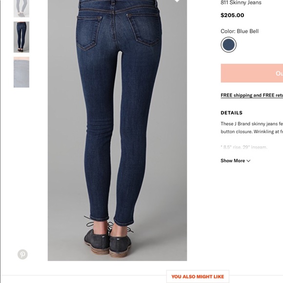 J Brand Skinny Leg Blue Bell Size 26 - Picture 4 of 8